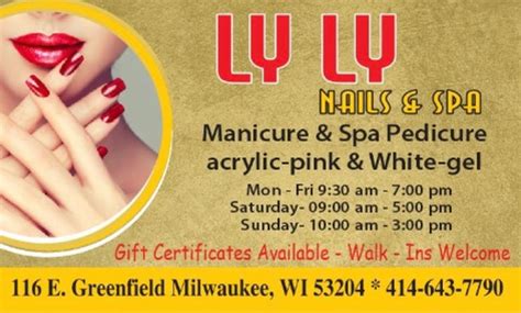 WI, Ly Ly Nails & Spa is a highly-regarded and well-known beauty salon that approaches beauty in a holistic manner. . Lyly nails milwaukee